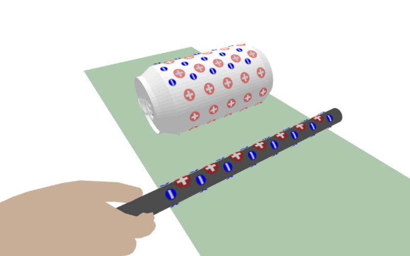 Static Electricity Experiment Simulation Using Tin Cans